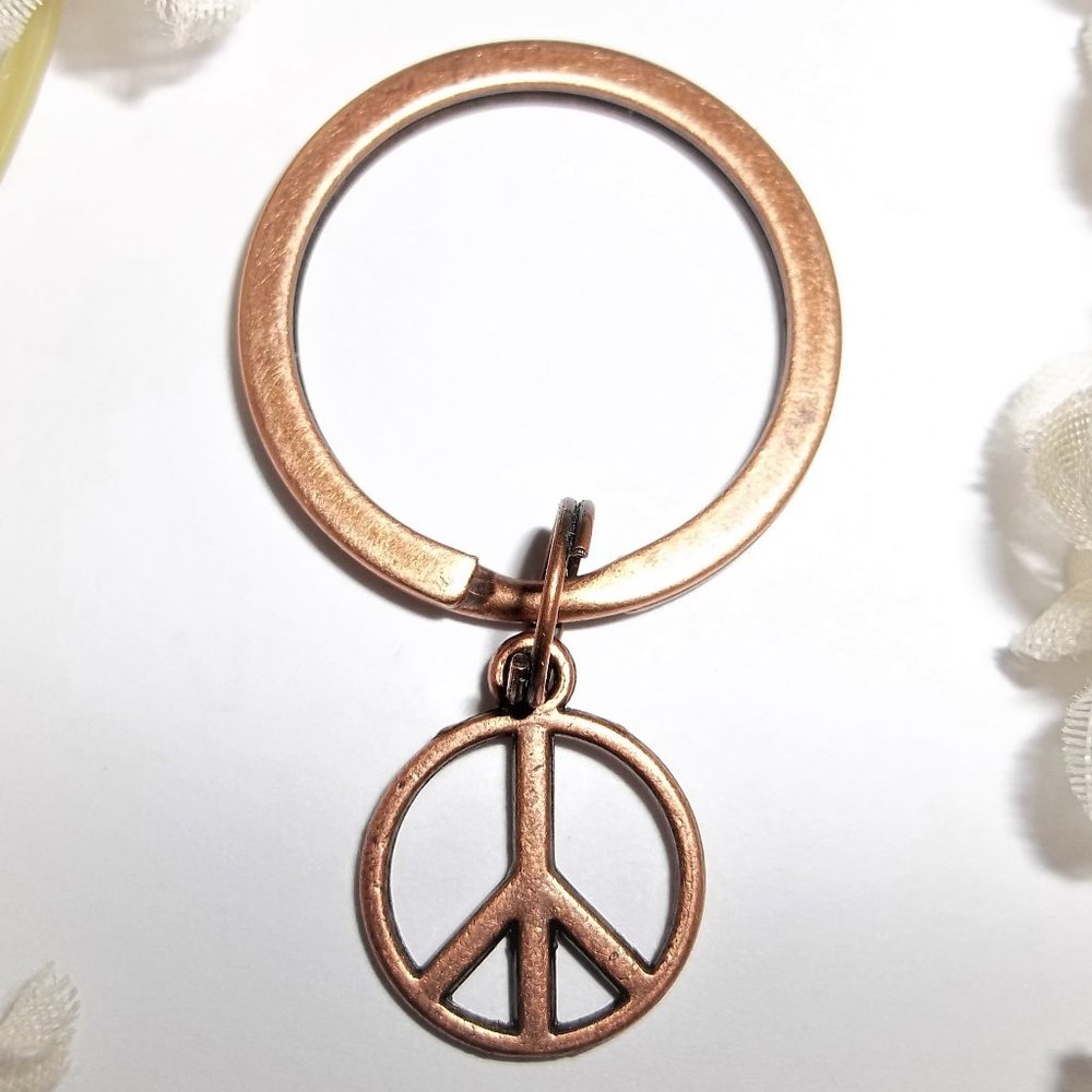 Keychain, Keyring, Peace Sign Keychain, Boho Keyring, Boho Style Gift NWT A179